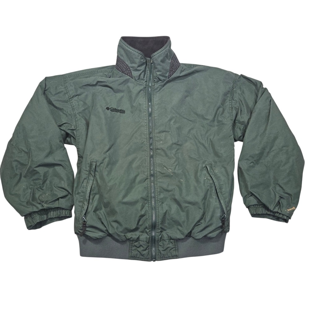 VTG Columbia Fleece Lined Bomber Jacket Forest Green Sz L